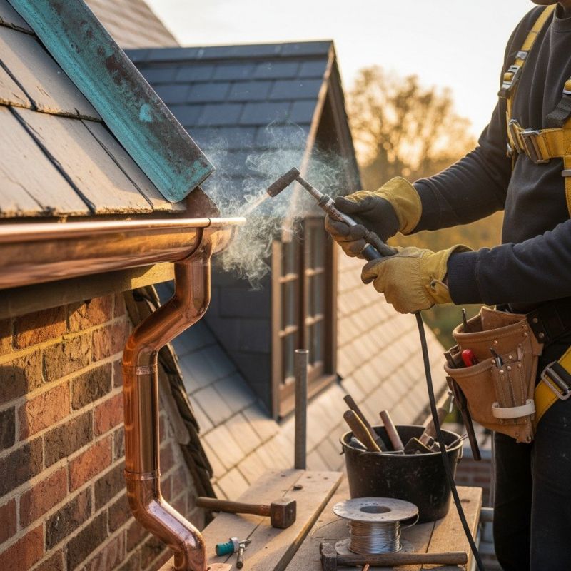 Copper Gutter Replacement detail